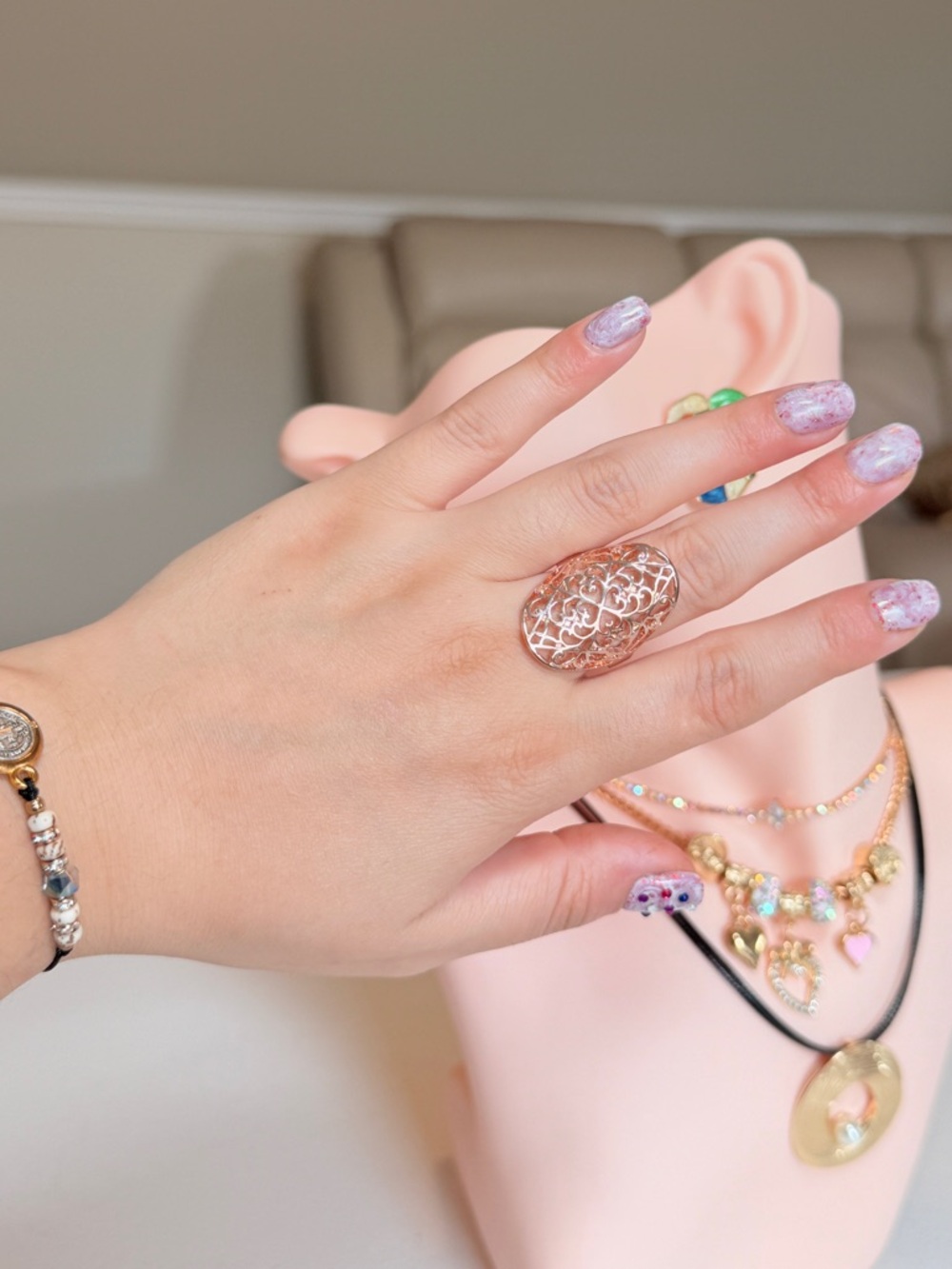 Gold Filigree Statement Ring
